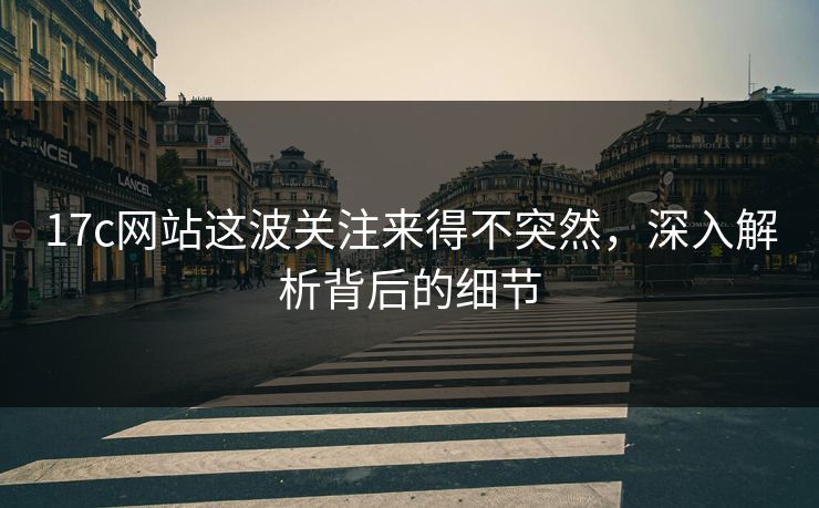 17c网站这波关注来得不突然，深入解析背后的细节